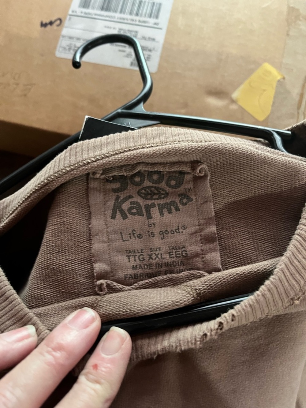 Life Is Good Men's Crewneck Sweatshirt - Taupe - Picture 2 of 2
